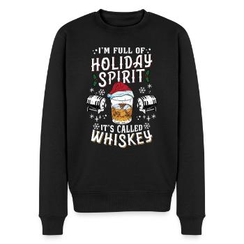 Christmas I'm Full Of Holiday Spirit Whiskey - Men's Premium Organic Jumper - black - Front - Nico (187cm)
