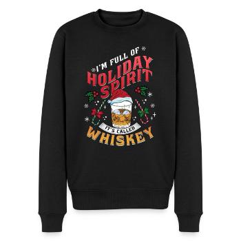 Christmas I'm Full Of Holiday Spirit Whiskey - Men's Premium Organic Jumper - black - Front - Nico (187cm)