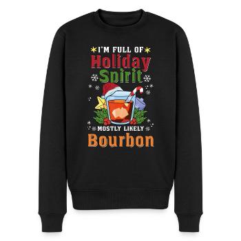 Noël Je suis plein de bourbon de l’ des fêtes - Pull Premium bio Homme - noir - Devant - Nico (187cm)