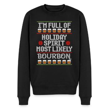 Weihnachten Xmas Whiskey Holiday Spirit Bourbon - Männer Premium Bio Pullover - Schwarz - Vorne - Nico (187cm)