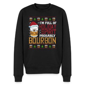 Weihnachten Männer Whiskey Holiday Spirit Bourbon - Männer Premium Bio Pullover - Schwarz - Vorne - Nico (187cm)