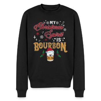 Noël Hommes Humour Noël Bourbon - Pull Premium bio Homme - noir - Devant - Nico (187cm)
