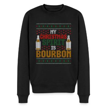 Noël Hommes Humour Noël Bourbon - Pull Premium bio Homme - noir - Devant - Nico (187cm)