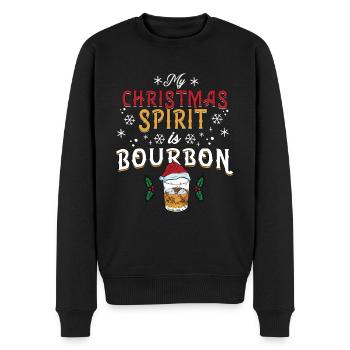 Weihnachten Männer Lustig Christmas Spirit Bourbon - Männer Premium Bio Pullover - Schwarz - Vorne - Nico (187cm)