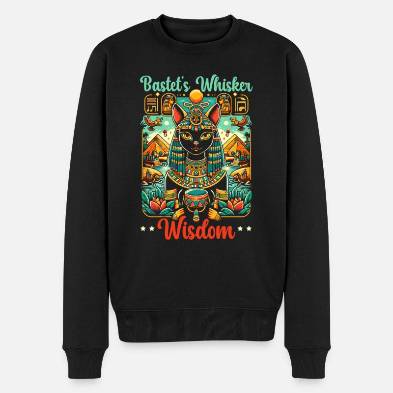 Bastet Ägyptische Göttin Ägypten Pyramide Ägypten - Männer Premium Bio Pullover - Schwarz