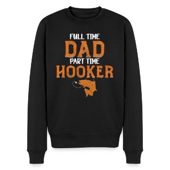 Pêcheur Papa Papa Pêche Pêche Dire Humour - Pull Premium bio Homme - noir - Devant - Nico (187cm)