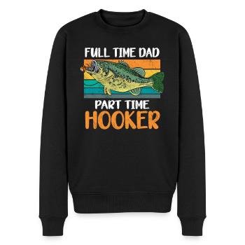 Angler Papa Vater Angeln Geschenkidee Humor Spruch - Männer Premium Bio Pullover - Schwarz - Vorne - Nico (187cm)