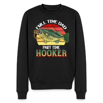 Angler Papa Vater Angeln Geschenkidee Humor Spruch - Männer Premium Bio Pullover - Schwarz - Vorne - Nico (187cm)