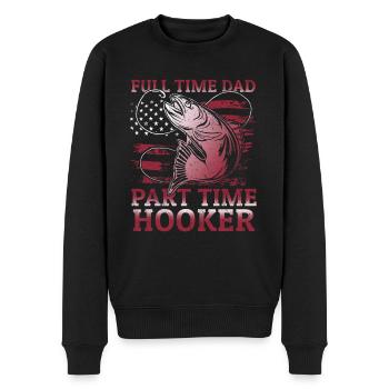 Angler Papa Angeln Vater Geschenkidee Lustig Humor - Männer Premium Bio Pullover - Schwarz - Vorne - Nico (187cm)