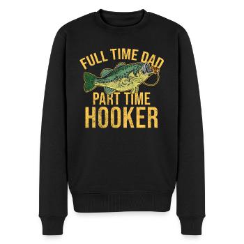 Angler Angeln Papa Vater Geschenkidee Humor Lustig - Männer Premium Bio Pullover - Schwarz - Vorne - Nico (187cm)