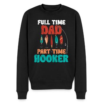 Angler Angeln Papa Vater Geschenkidee Lustig Humor - Männer Premium Bio Pullover - Schwarz - Vorne - Nico (187cm)