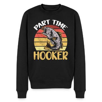 Angler Fischer Angeln Fischen Geschenkidee Humor - Männer Premium Bio Pullover - Schwarz - Vorne - Nico (187cm)