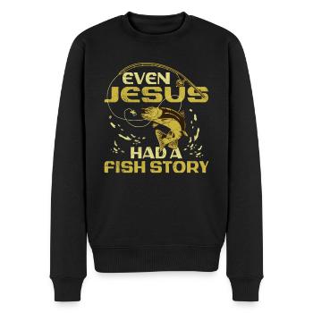 Fishing Fishing Angler Even Jesus Had A Fish Story - Men's Premium Organic Jumper - black - Front - Nico (187cm)