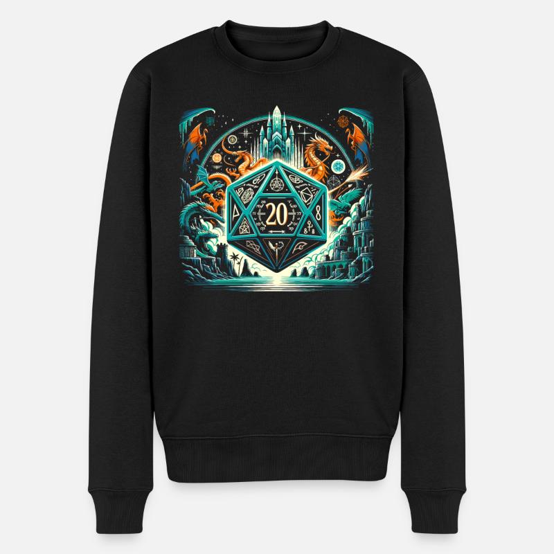 Rollenspiel RPG Master Videospiel Gamer - Männer Premium Bio Pullover - Schwarz