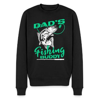 Angler Angeln Vater Sohn Dad's Fishing Buddy - Männer Premium Bio Pullover - Schwarz - Vorne - Nico (187cm)