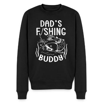 Pêcheur à la ligne Papa Fils Papa Compagnon De Pêche Papa - Pull Premium bio Homme - noir - Devant - Nico (187cm)