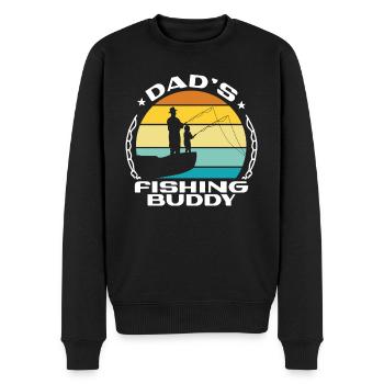 Angeln Angler Vater Sohn Dad's Fishing Buddy - Männer Premium Bio Pullover - Schwarz - Vorne - Nico (187cm)
