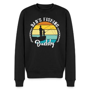 Angeln Angler Vater Sohn Dad's Fishing Buddy - Männer Premium Bio Pullover - Schwarz - Vorne - Nico (187cm)