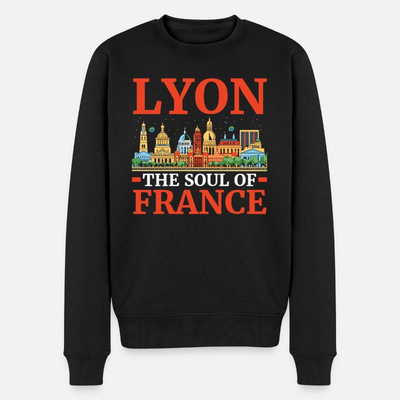 Lyon Frankreich Reisen Urlaub Tourist Ich liebe Lyon - Männer Premium Bio Pullover - Schwarz