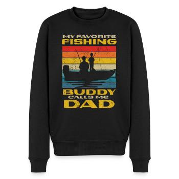 Angeln mon copain de pêche préféré m’appelle papa - Pull Premium bio Homme - noir - Devant - Nico (187cm)