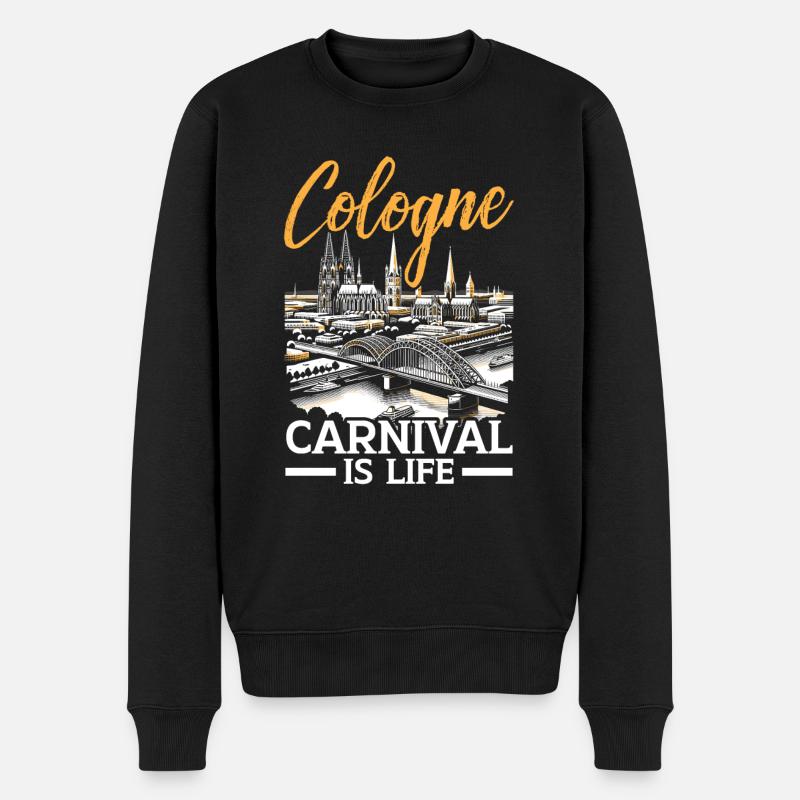 Köln Deutschland Reisen Urlaub Ich liebe Köln - Männer Premium Bio Pullover - Schwarz