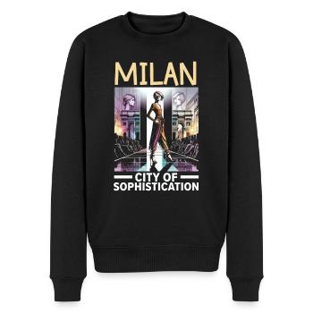 Mailand Italien Reisen Urlaub Italienisch Mailand Skyline - Männer Premium Bio Pullover - Schwarz - Vorne - Nico (187cm)