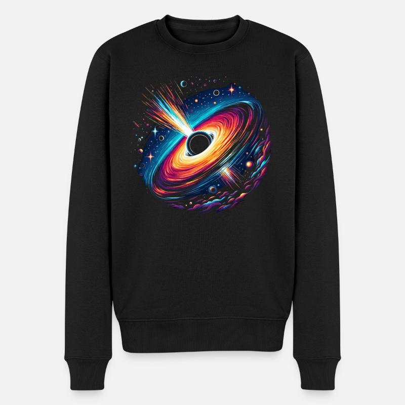 Astronom Astronom Schwarzes Loch Weltraumuniversum - Männer Premium Bio Pullover - Schwarz