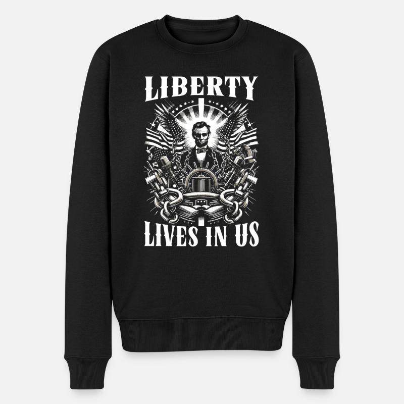 Emanzipationsproklamation Afrikanischer Juneteenth - Männer Premium Bio Pullover - Schwarz