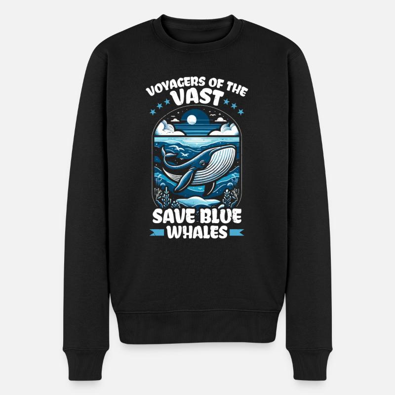 Gefährdete Arten Blauwal Tierrechte - Männer Premium Bio Pullover - Schwarz