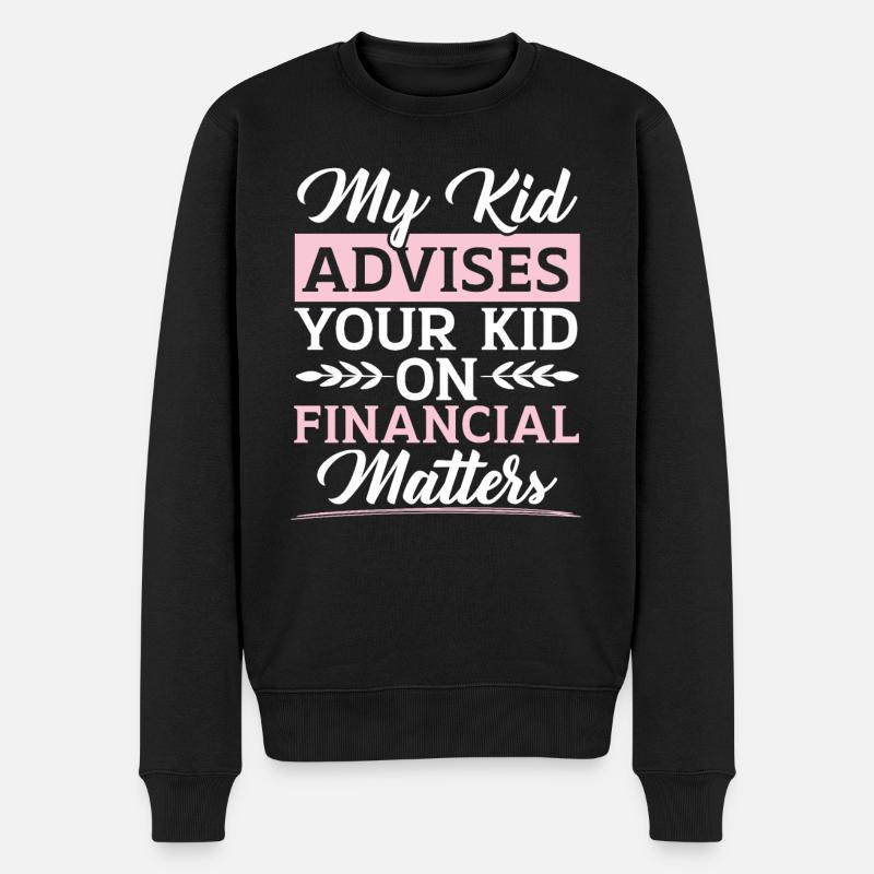Mutter eines Finanzberaters Geldmanagement - Männer Premium Bio Pullover - Schwarz