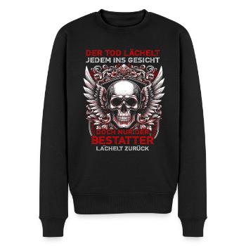 Bestatter Bestattungsfachkraft Geschenkidee Tod - Männer Premium Bio Pullover - Schwarz - Vorne - Nico (187cm)