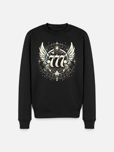 Englenummer Åndelig vejledning Numerologi - Økologisk premium-sweatshirt til mænd - sort