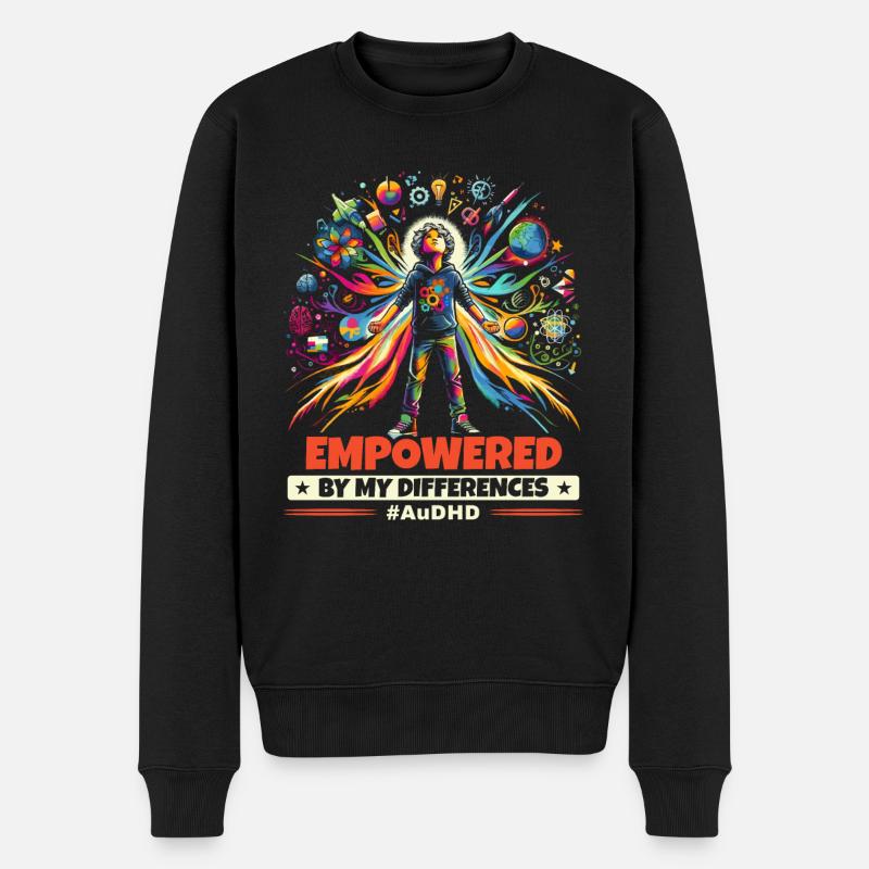 AuDHD Autismus ADHS Autistisches Spektrum Neurodiversität - Männer Premium Bio Pullover - Schwarz