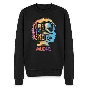 AuDHD Autismus ADHS Autistisches Spektrum Neurodiversität - Männer Premium Bio Pullover - Schwarz - Vorne - Nico (187cm)