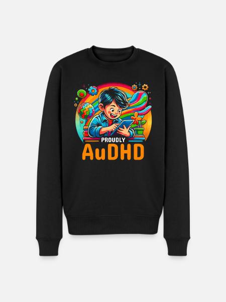 AuDHD Autism ADHD Autistiskt spektrum Neurodiversitet - Ekologisk premiumtröja herr - svart