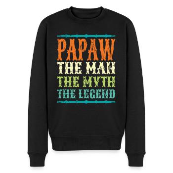 Dad Father Grandpa Gift Idea Papaw Saying Humor - Men's Premium Organic Jumper - black - Front - Nico (187cm)