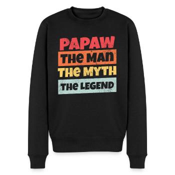 Dad Father Grandpa Gift Idea Papaw Saying Humor - Men's Premium Organic Jumper - black - Front - Nico (187cm)