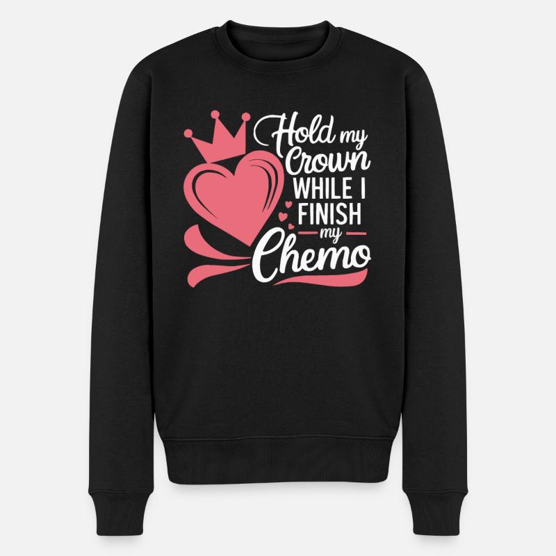 Brustkrebs-Bewusstseinsmonat Pink Ribbon Chemo - Männer Premium Bio Pullover - Schwarz