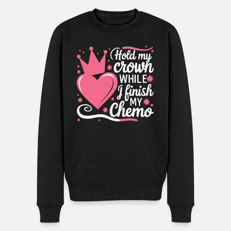 Brustkrebs-Bewusstseinsmonat Pink Ribbon Chemo - Männer Premium Bio Pullover - Schwarz
