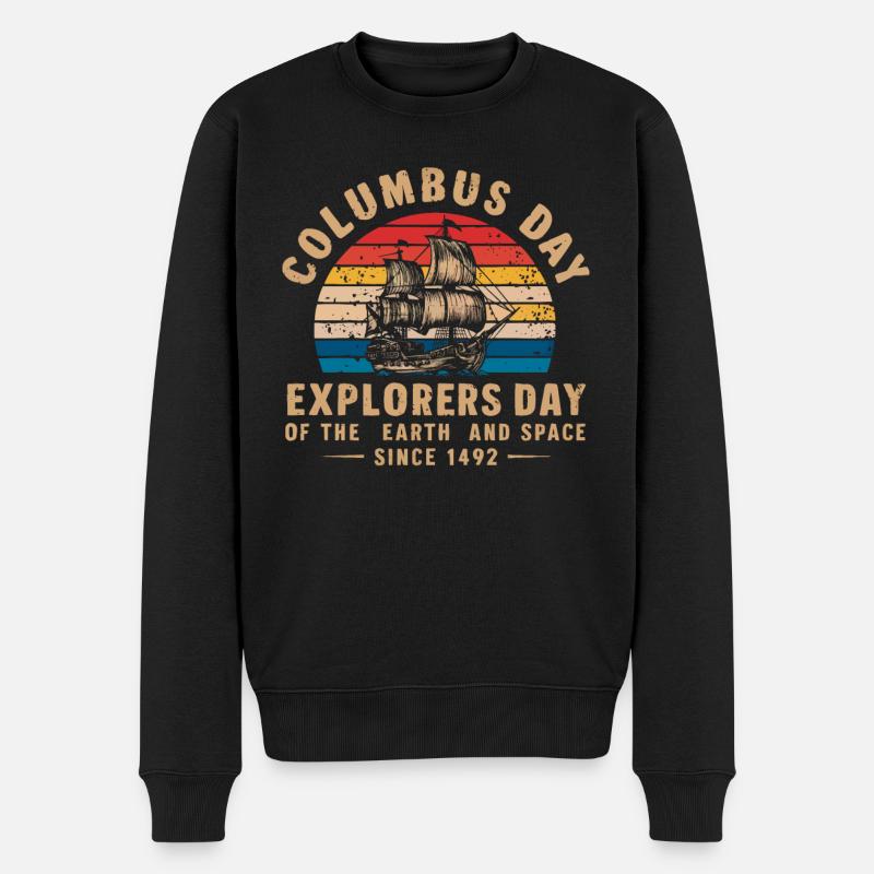 Kolumbus-Tag Christoph Kolumbus Italienisch Amerikanisch - Männer Premium Bio Pullover - Schwarz