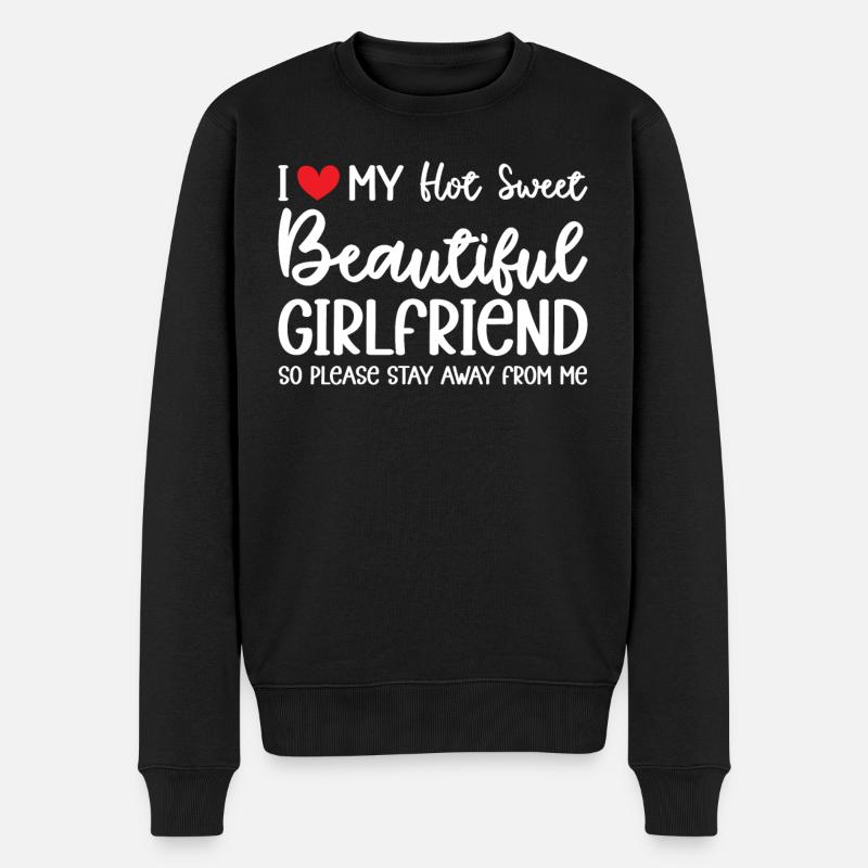 Ich Liebe Meine Freundin Paare Liebe Geschenkidee - Männer Premium Bio Pullover - Schwarz