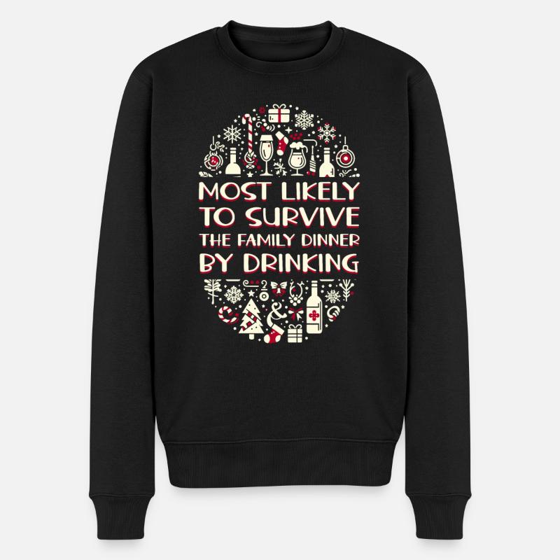 Xmas Weihnachten Spruch Humor Sarkasmus Lustig - Männer Premium Bio Pullover - Schwarz