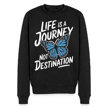 Schmetterling Monarchfalter Bunt Schmetterlinge - Männer Premium Bio Pullover - Schwarz - Vorne - Nico (187cm)