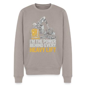 Heavy Equipment Operator Job Construction Worker - Men's Premium Organic Jumper - taupe - Front - Nico (187cm)