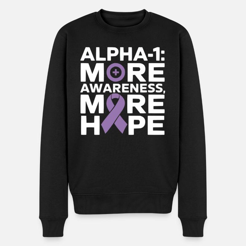 Alpha-1-Antitrypsin-Mangel-Bewusstseinsstörung - Männer Premium Bio Pullover - Schwarz