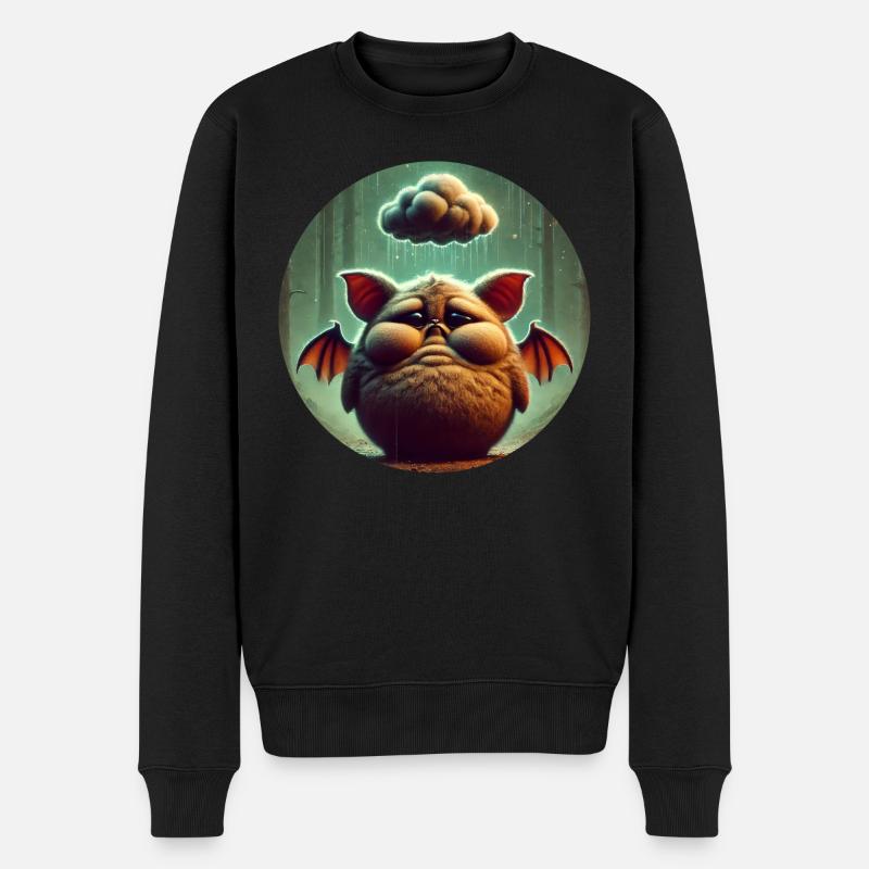 Fledermaus Nächtliche Melancholie - Männer Premium Bio Pullover - Schwarz