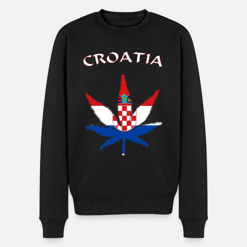 Croatia - Männer Premium Bio Pullover - Schwarz