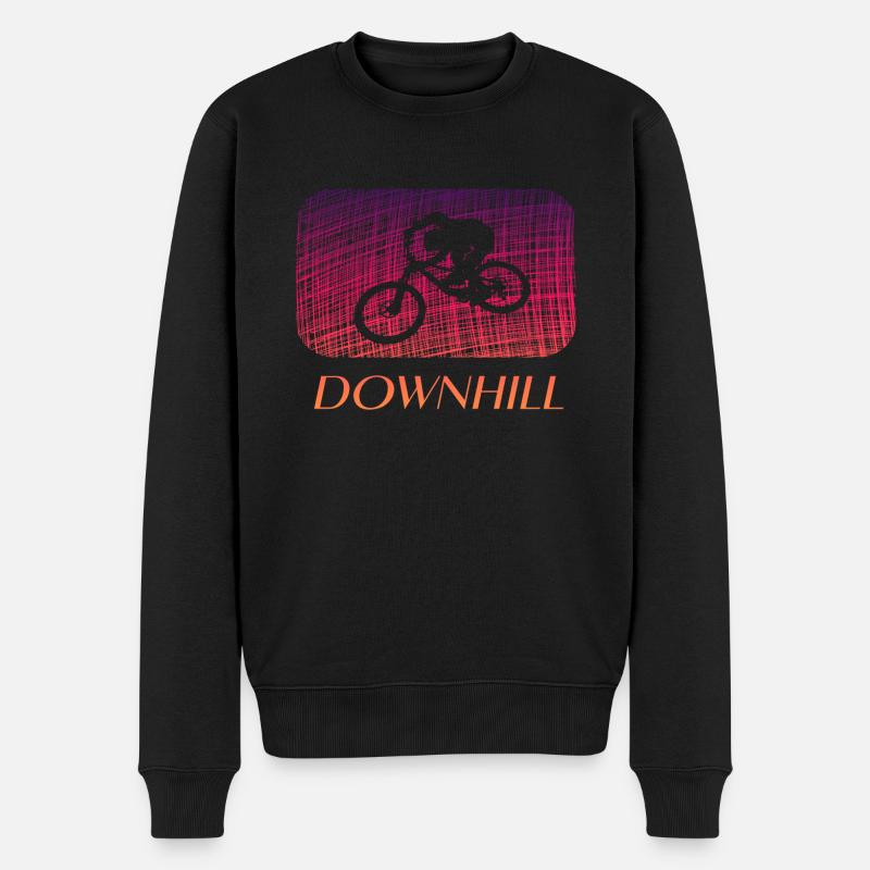Downhill - Männer Premium Bio Pullover - Schwarz