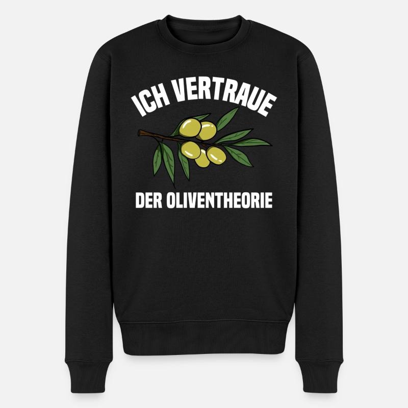 Die Oliventheorie - Männer Premium Bio Pullover - Schwarz