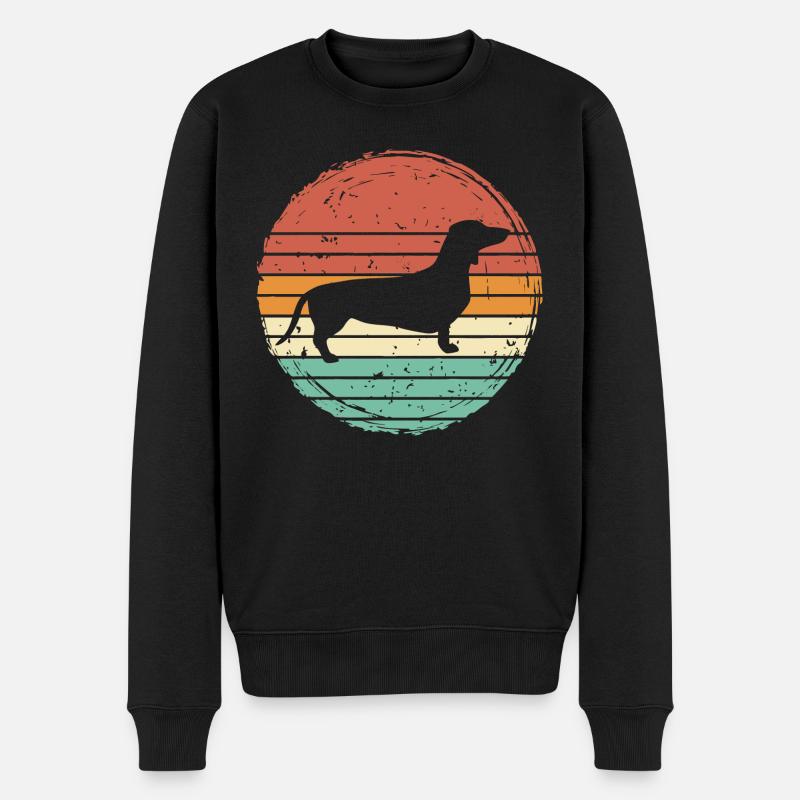 Dachshund Teckel Dachshund Retro Cadeau - Pull Premium bio Homme - noir